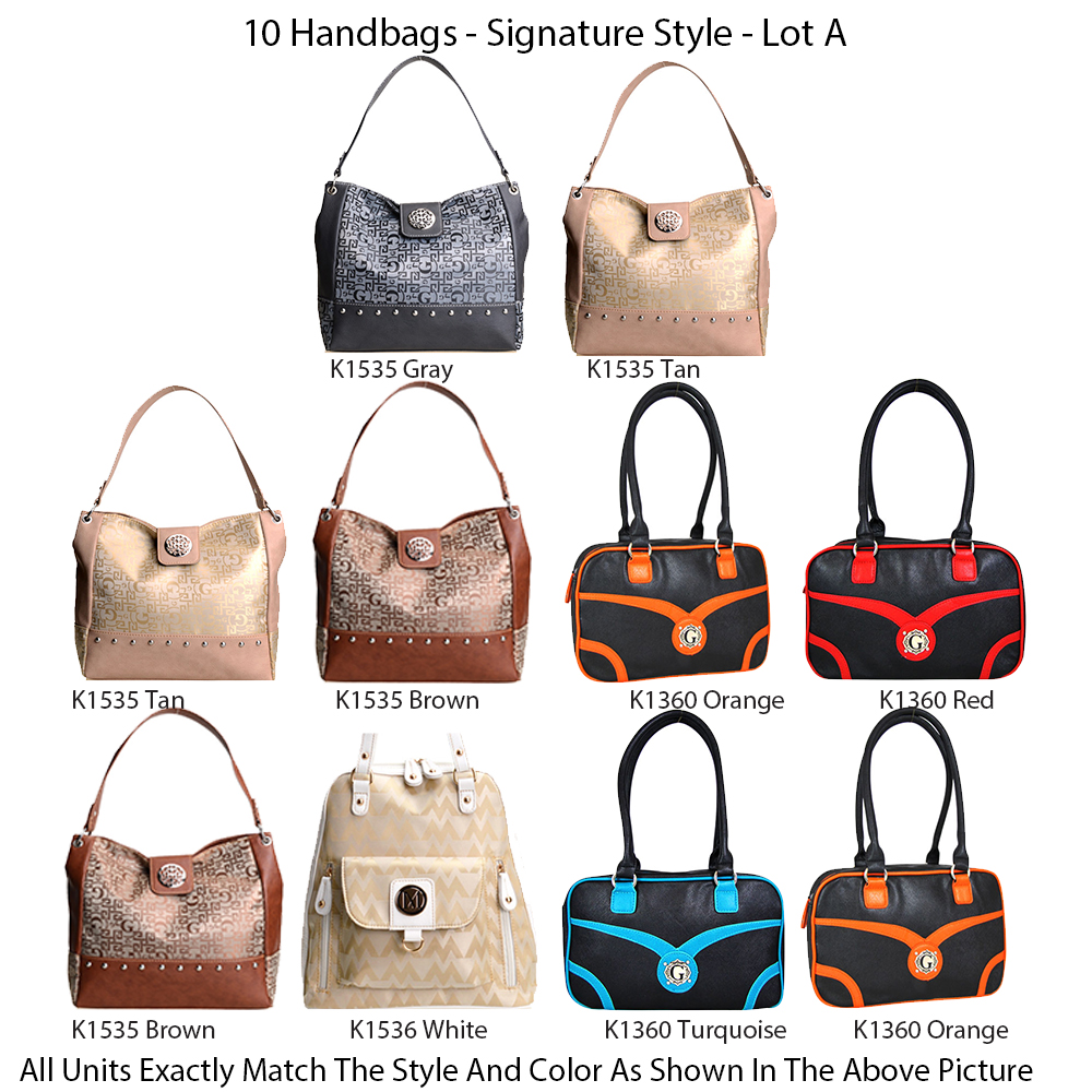 10 Handbags Signature Style Close Out - Lot A - Click Image to Close